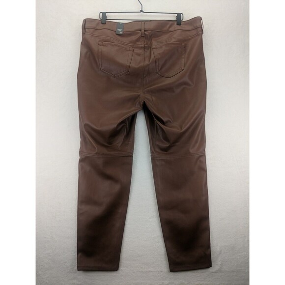 Torrid Perfect Skinny Faux Leather High Rise Pants 16T NWT Root Beer/Brown - Picture 12 of 13